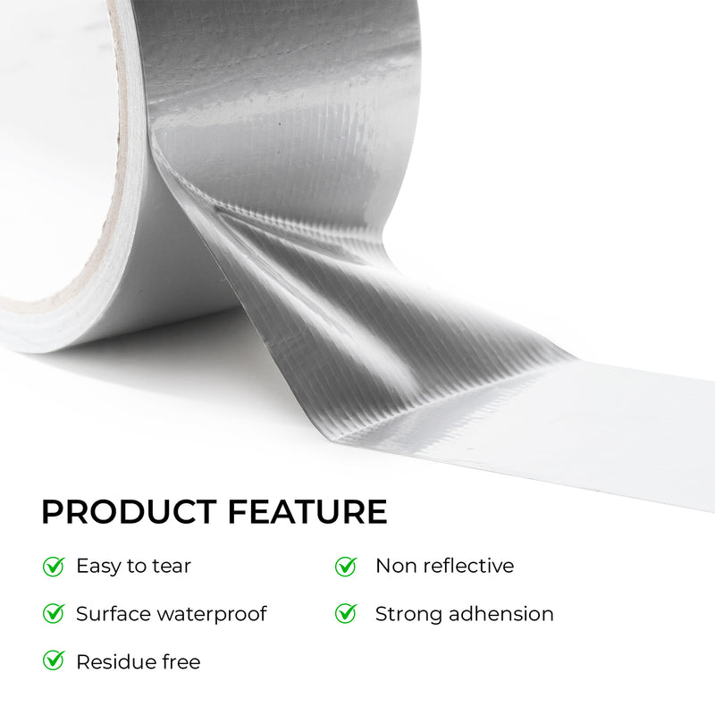 Silver Fabric Repair Cloth Duct Tape 50M X 200 Micron - 3 Sizes
