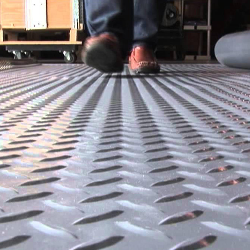 Diamond PVC Flooring Mat - Grey - 1.5m x 10m