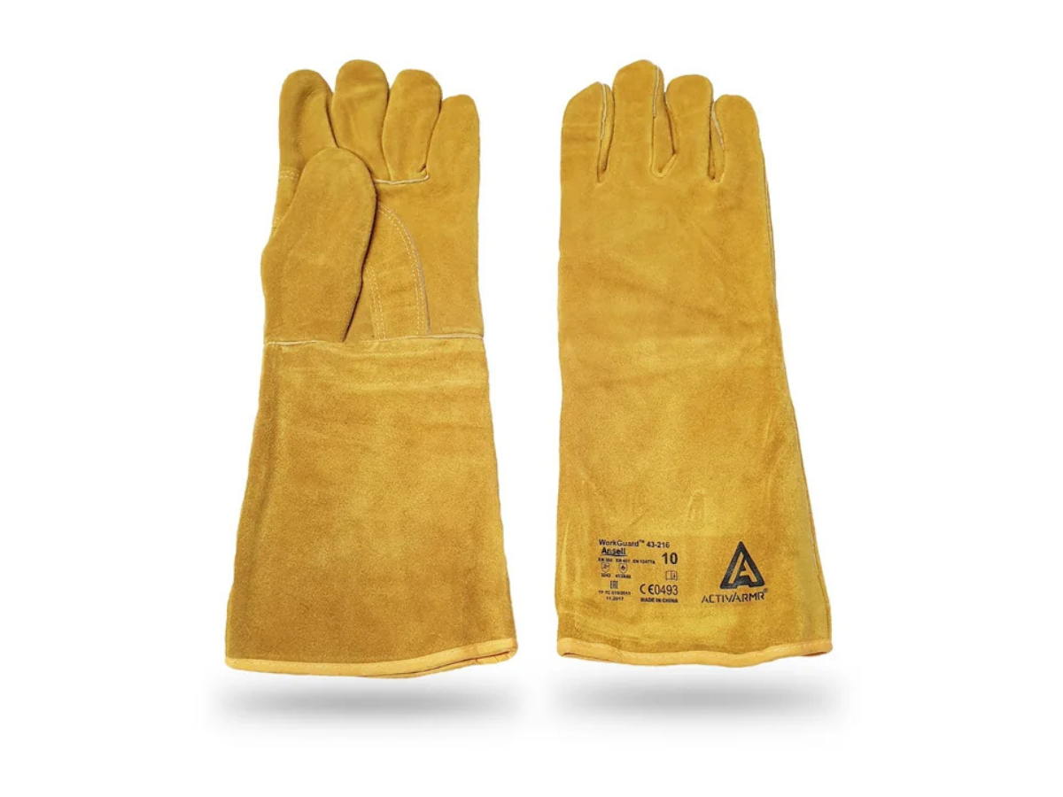 Premium Leather Welding Gloves Heavy-Duty Heat Protection for Industrial Use