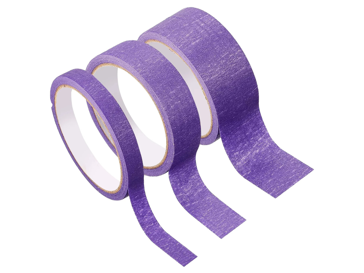 Purple Washi Acrylic Adhesive Paper Masking Tape 50m Roll - 3 Sizes
