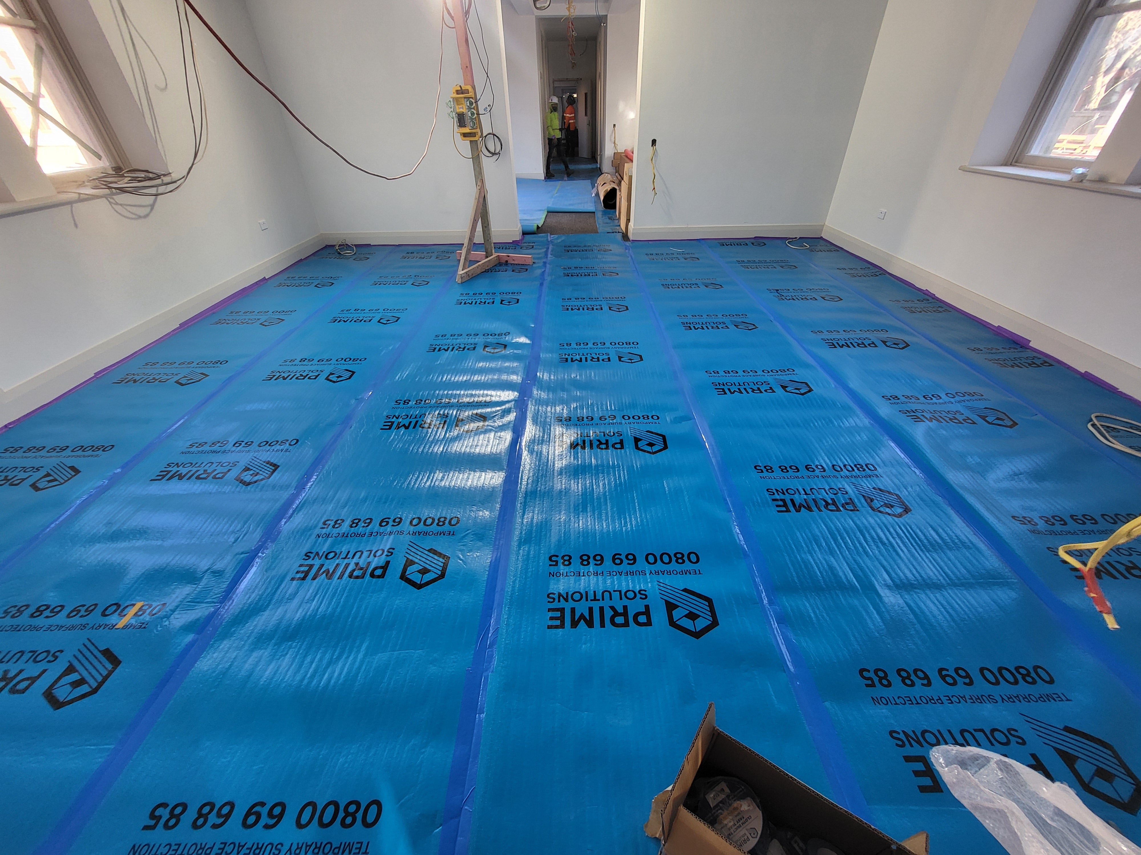 Prime Coated Fabric Floor Shield with Foam Backing
