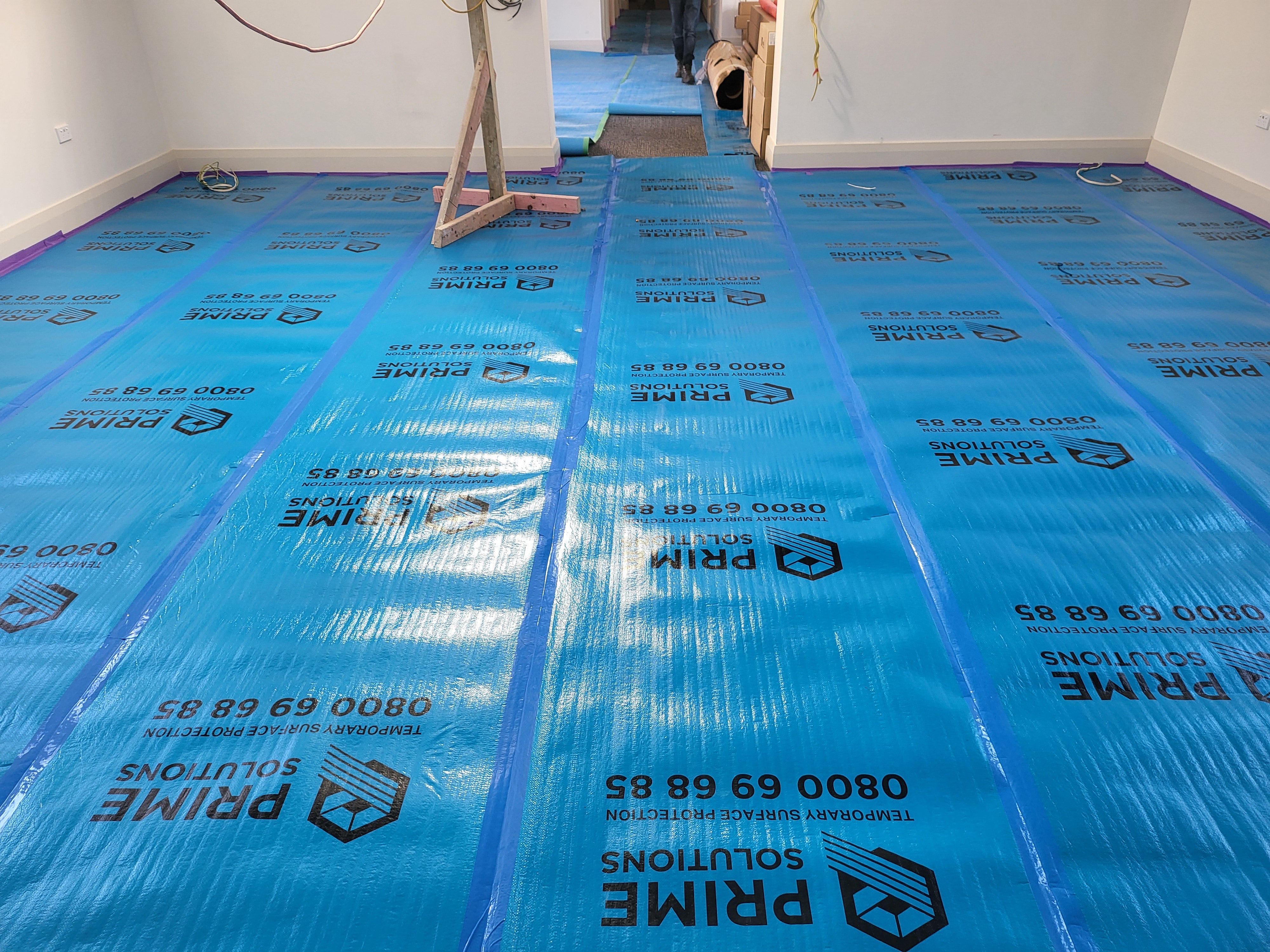 Prime Coated Fabric Floor Shield with Foam Backing