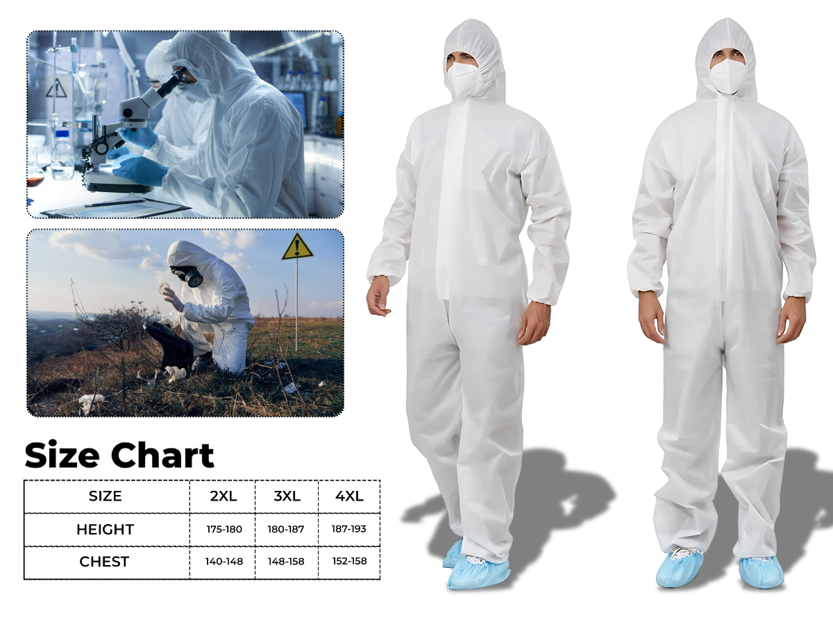 Disposable Microporous Coveralls - 65 GSM