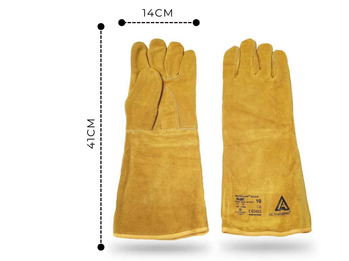 Premium Leather Welding Gloves Heavy-Duty Heat Protection for Industrial Use