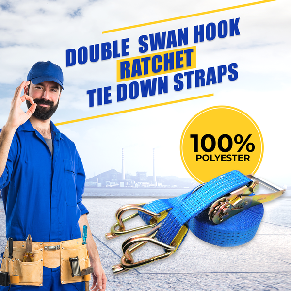 Swan Hook A3 Steel Ratchet Tie Down Straps NZ