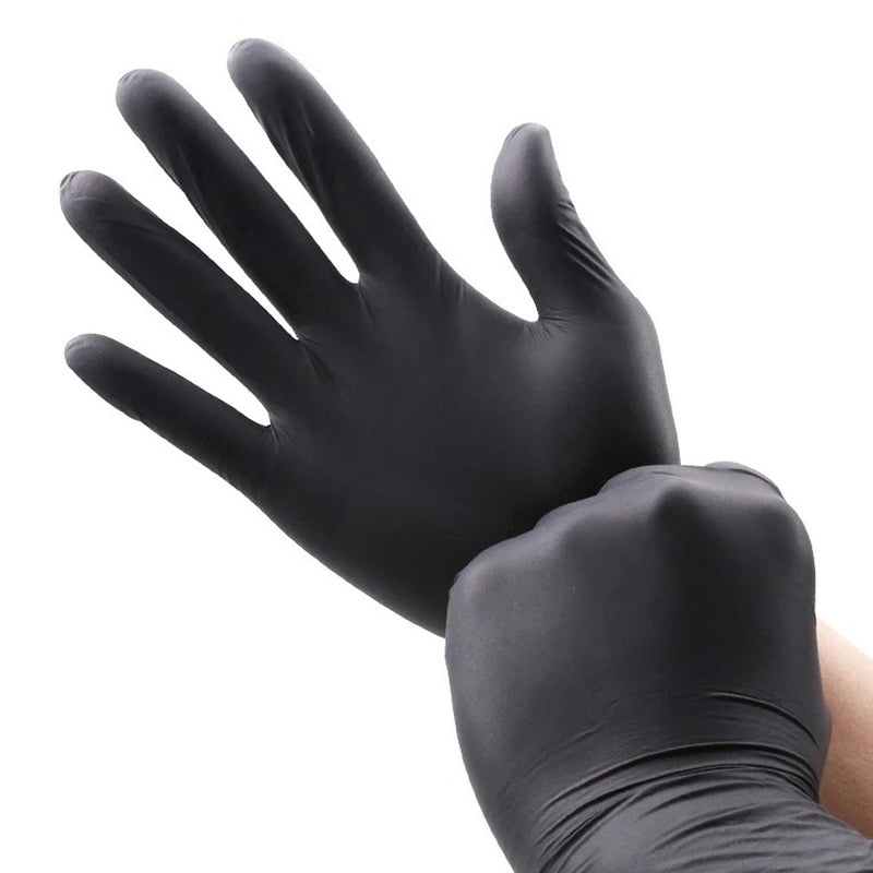 Black Disposable Nitrile Gloves - 3.2 - 5.0 GSM- Set of 50 Pairs