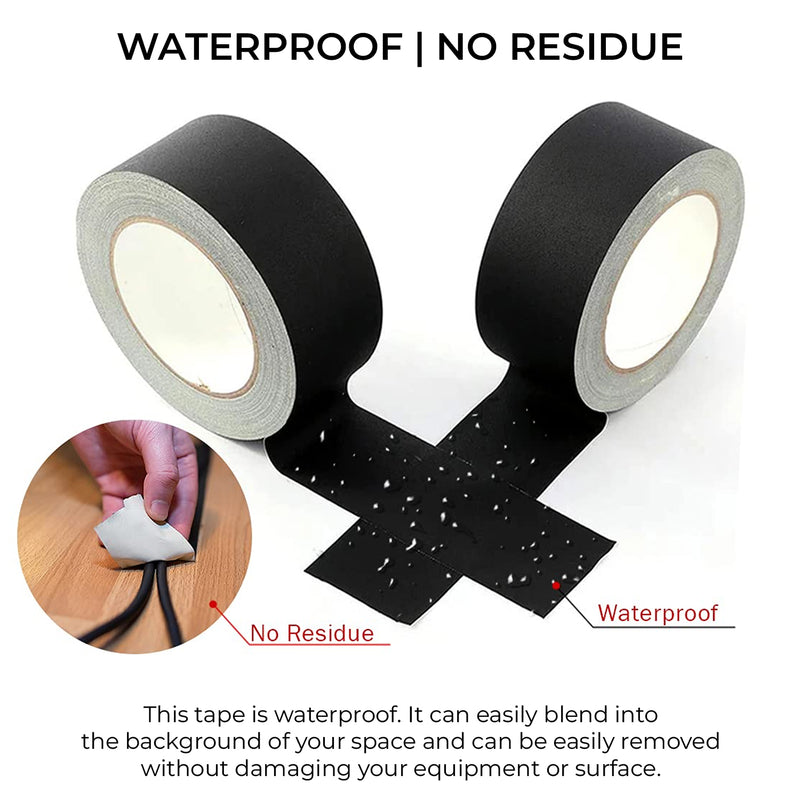 Black Fabric Repair Cloth Duct Tape 50M X 200 Micron - 3 Sizes