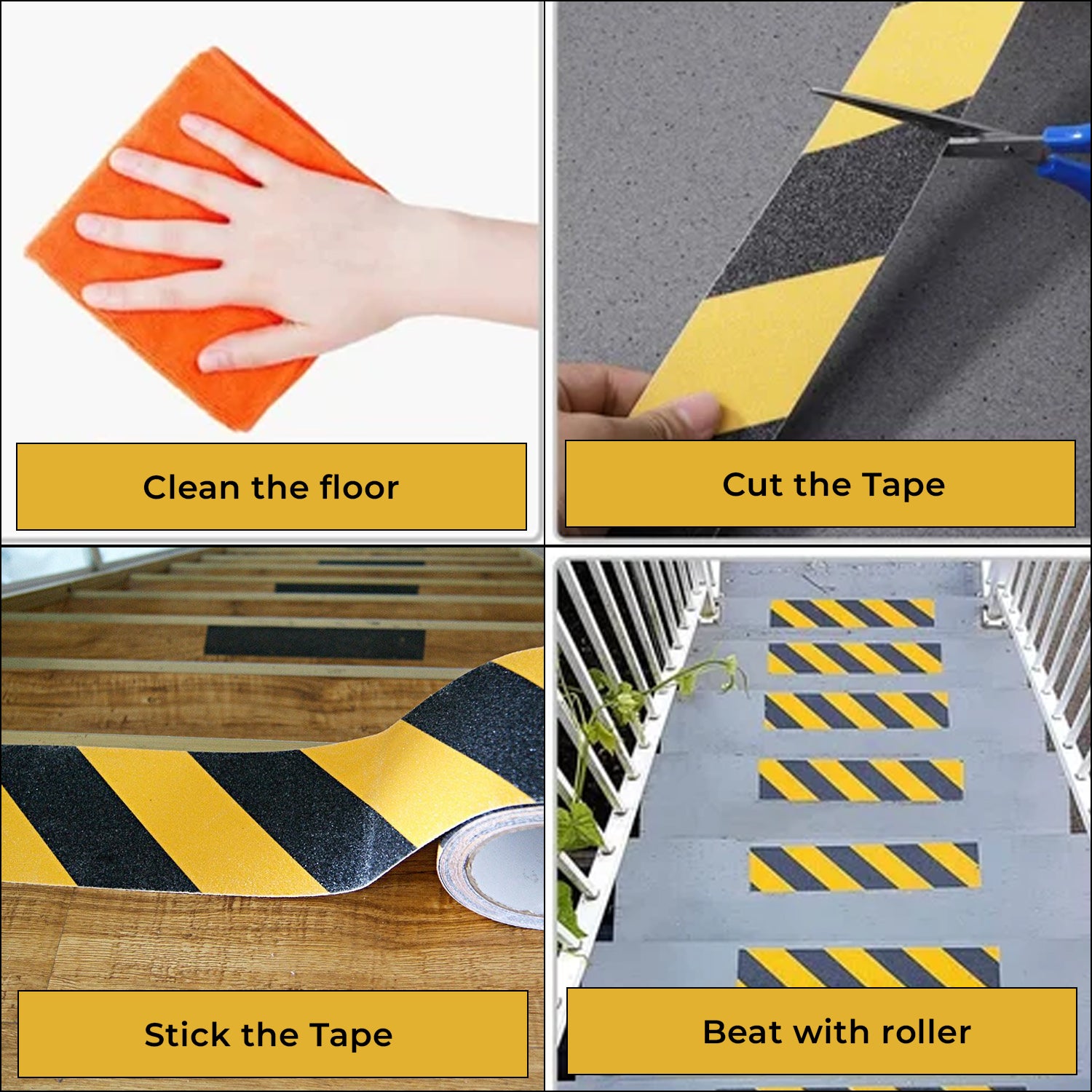 Black & Yellow Anti-Slip Hazard Tape