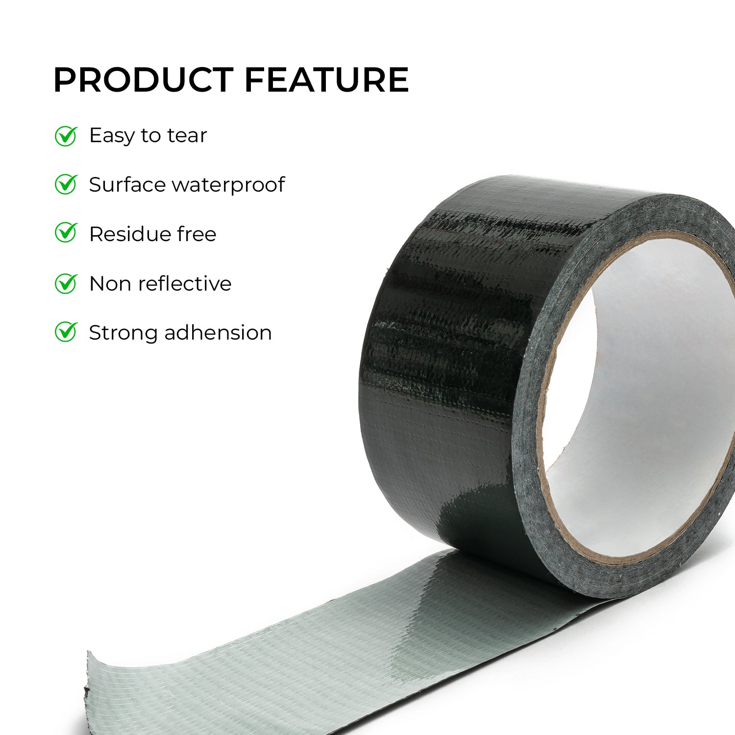 Black Fabric Repair Cloth Duct Tape 50M X 200 Micron - 3 Sizes