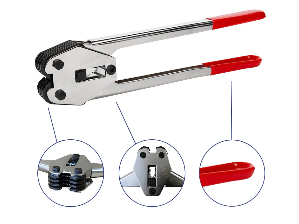 Ratchet Packaging Strapping Crimper Tool Kit - With 690ft Poly Strap & 680 Steel Seals - Infinity SV170231