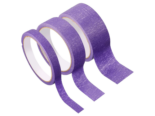 Purple Washi Acrylic Adhesive Paper Masking Tape 50m Roll - 3 Sizes