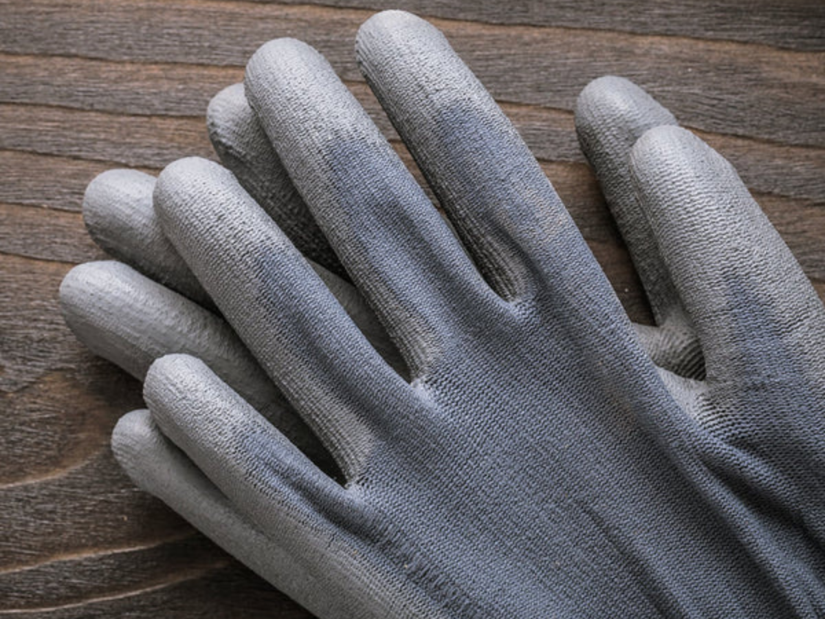 Grey PU Gloves - Polyester PU Coated, Set of 10 Pair
