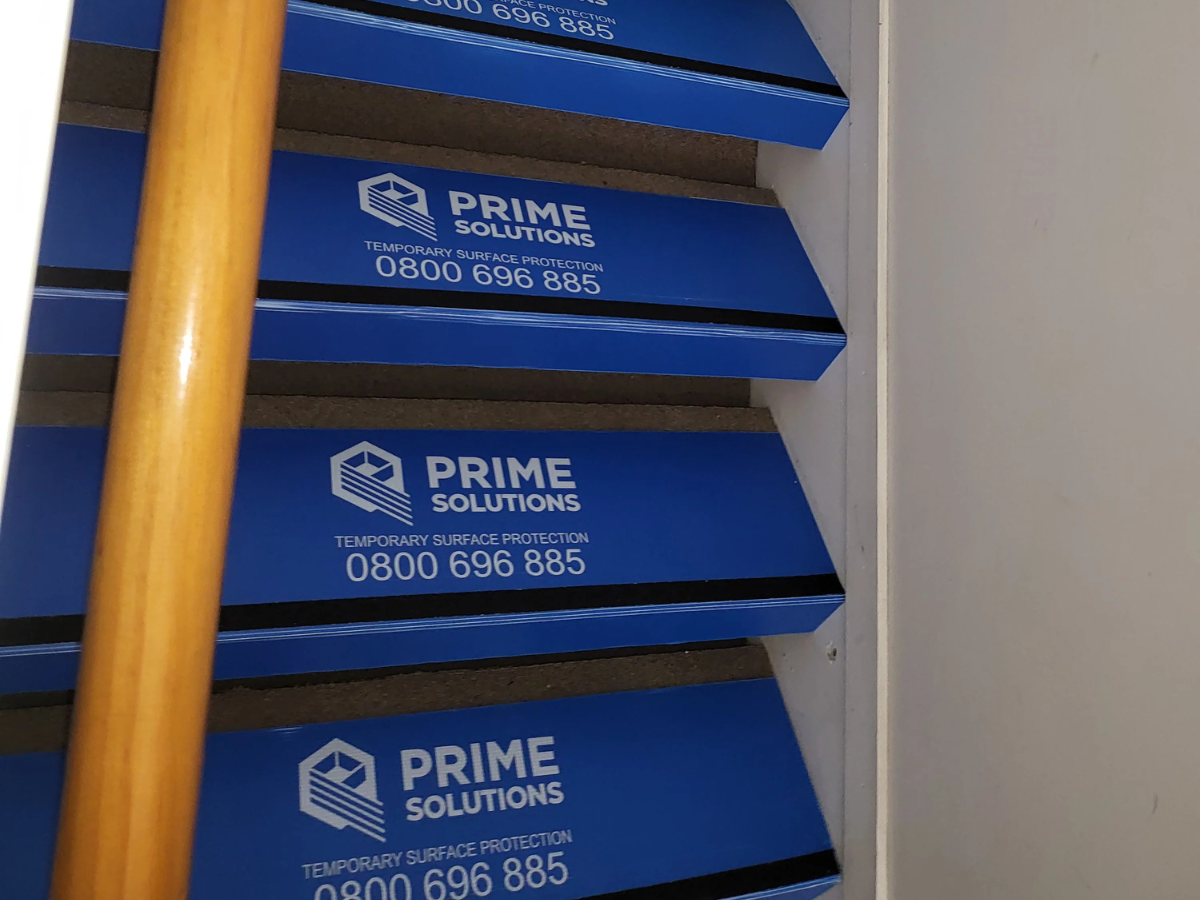 Temporary Riser Protection Prime Corflute Stair Tread & Riser Protection