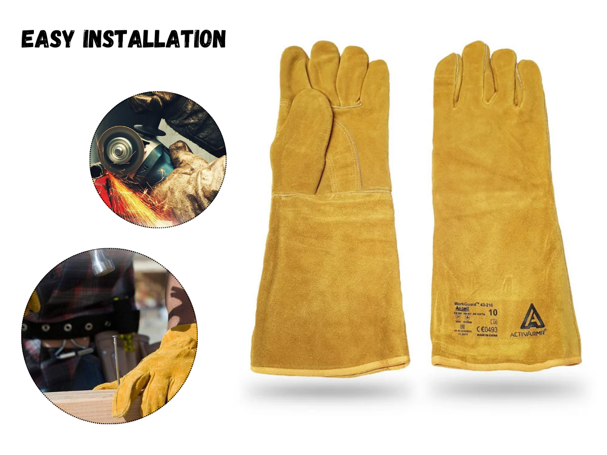 Buy Online Premium Leather Welding Glove Size 41cm(L) x 14cm(W)