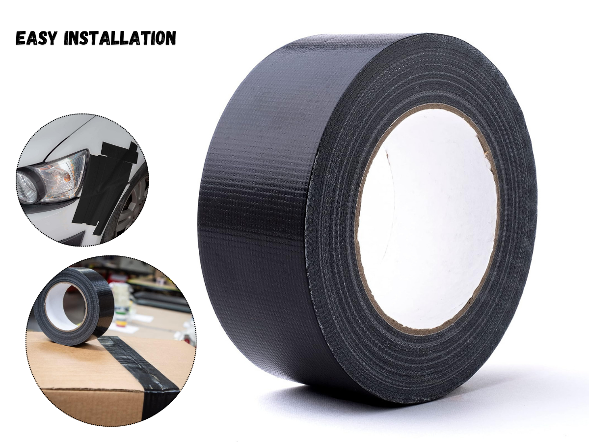 Black Fabric Repair Cloth Duct Tape 50M X 200 Micron - 3 Sizes