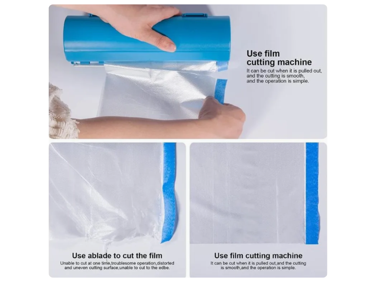 Pre Taped Static Charged Masking Film & Dispenser NZ (3 Options)