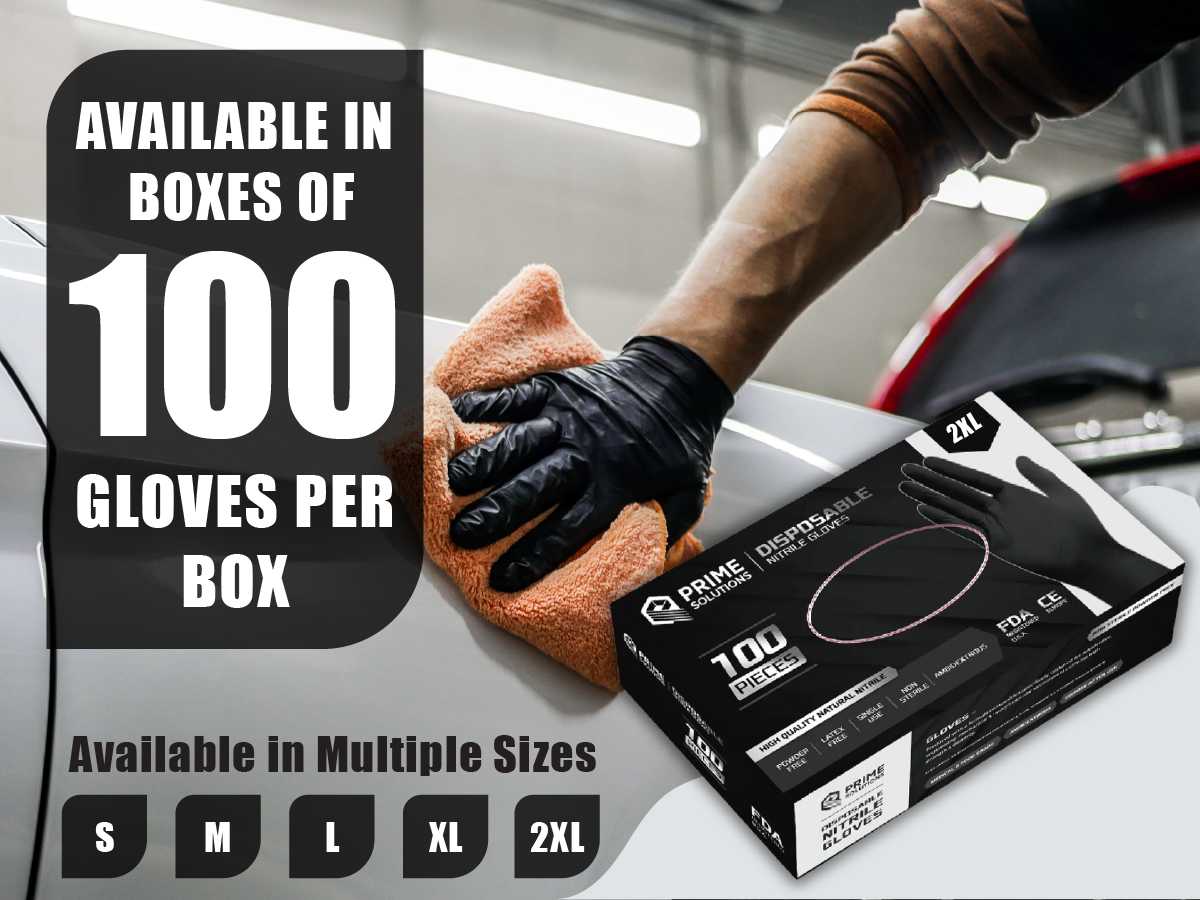 Black Disposable Nitrile Gloves - 3.2 - 5.0 GSM- Set of 50 Pairs