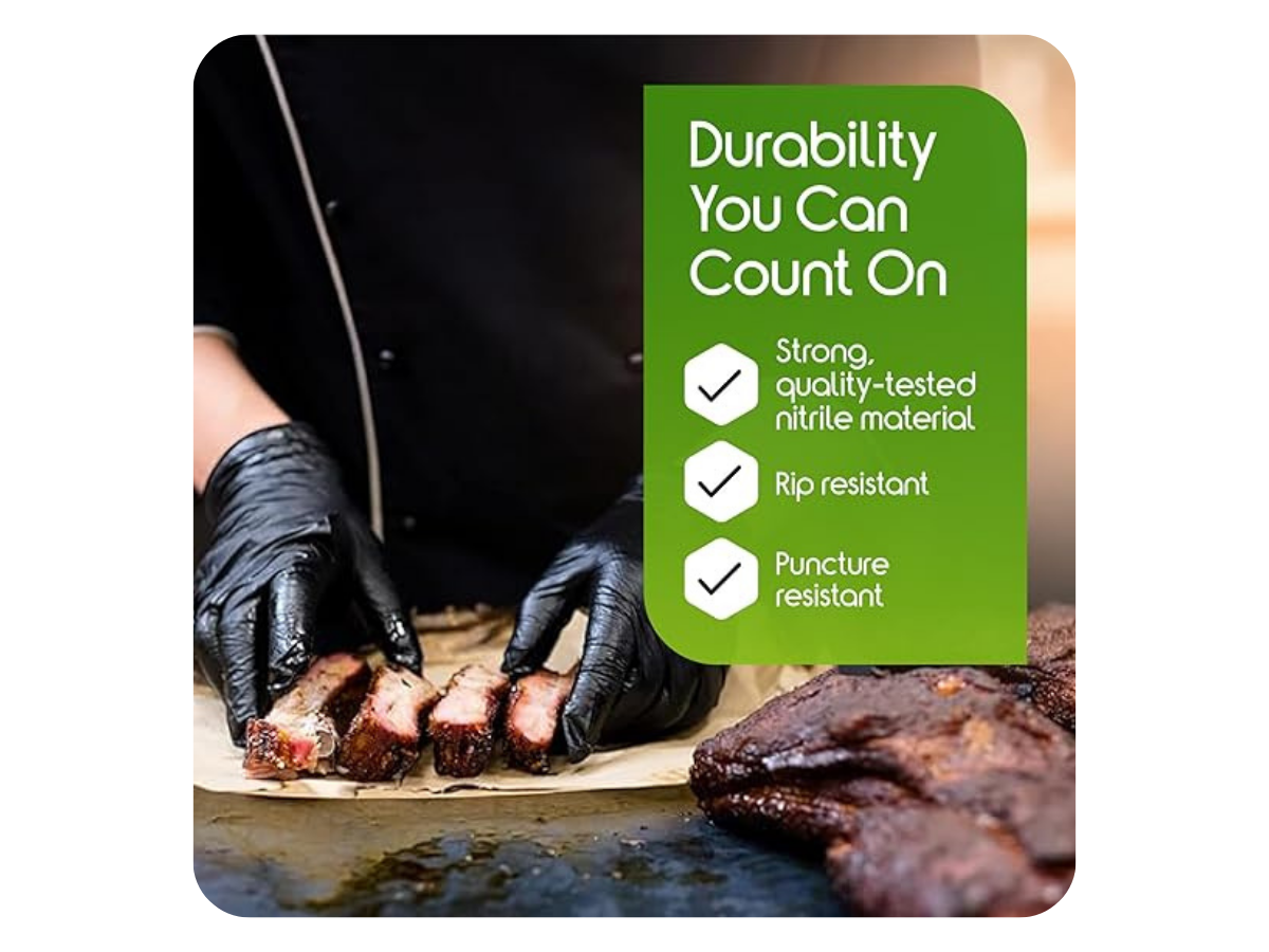 Black Disposable Nitrile Gloves - 3.2 - 5.0 GSM- Set of 50 Pairs