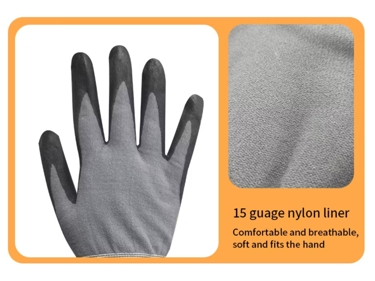 Nylon Mix Spandex Palm Foam Nitrile Coated Gloves-Set of 10 Pair