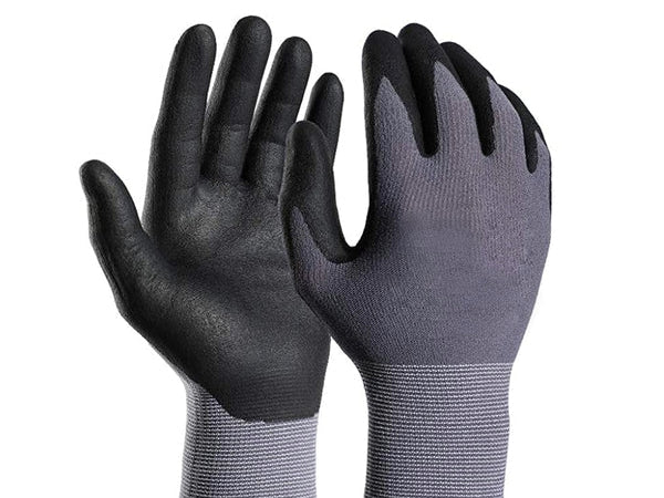 Nylon Mix Spandex Palm Foam Nitrile Coated Gloves-Set of 10 Pair