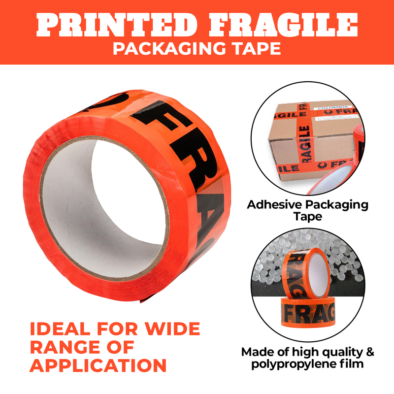 Adhesive Tape For Sealing Packaging FRAGILE Printed Tape