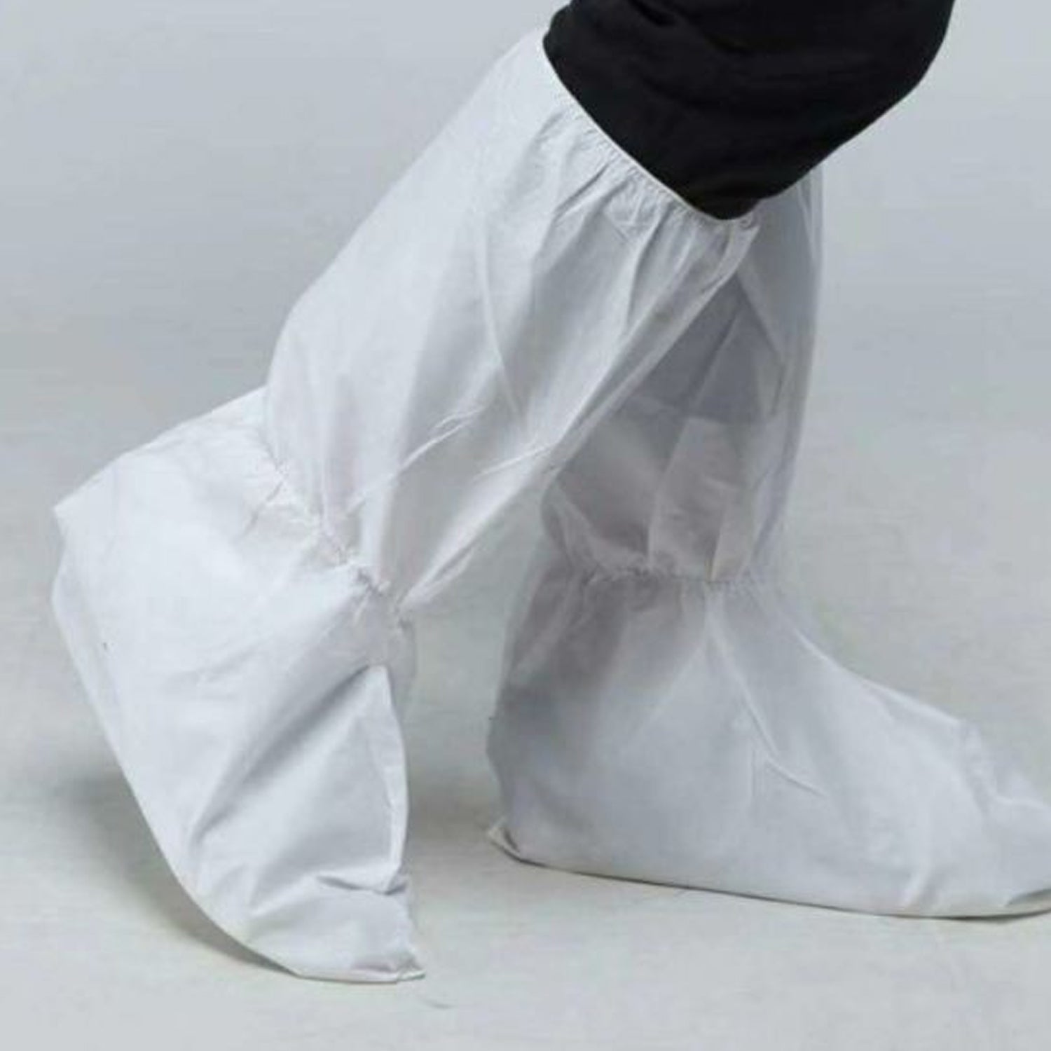 SMS Disposable Boot Cover with PVC Sole-White, Set of 10 Pair